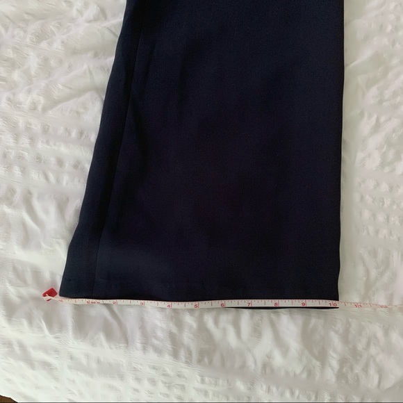 Escada Navy 100% Silk Wide Leg Pants - Picture 15 of 15